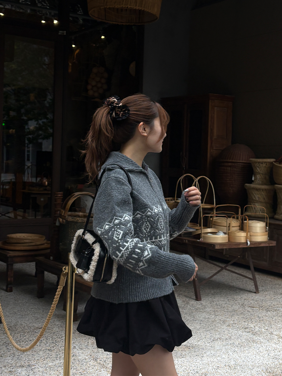 【11/5OPEN】Nordic zip knit set up