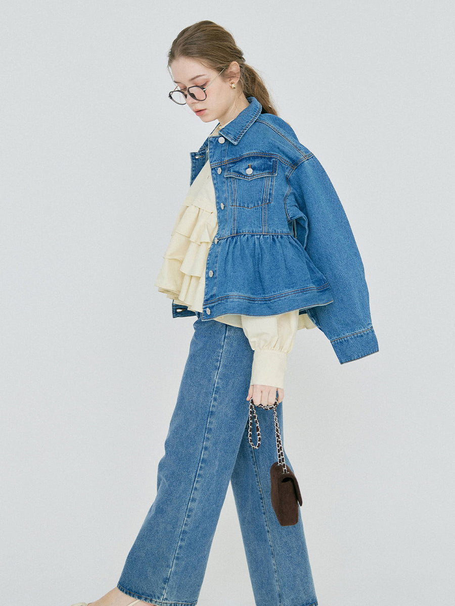 【2/19 OPEN】Chérie peplum denim jacket