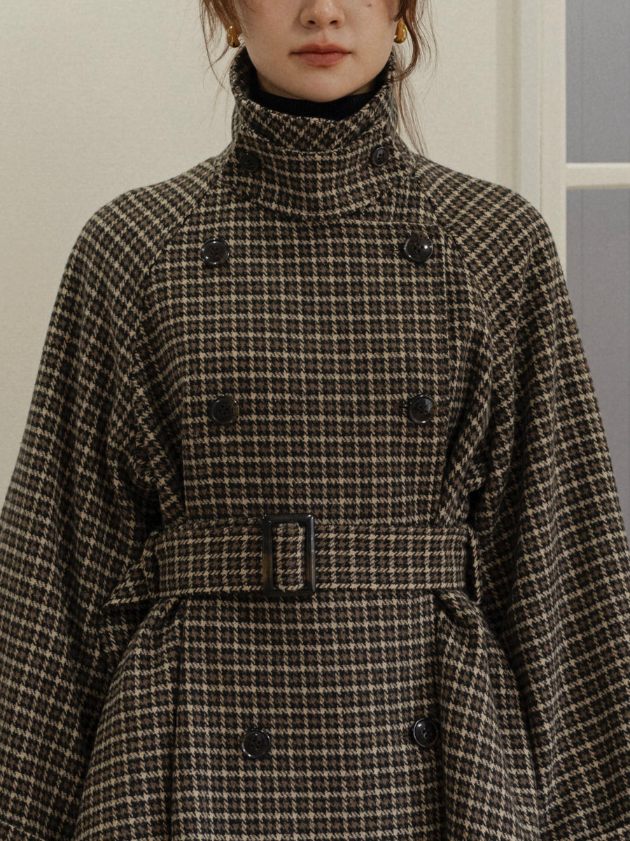 gun club check double short coat