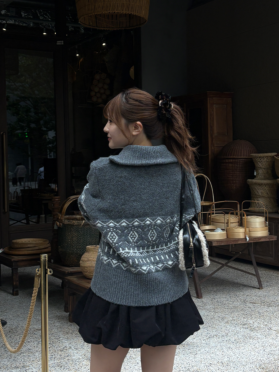 【11/5OPEN】Nordic zip knit set up