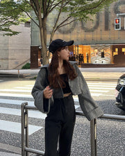 herringbone volume sleeve jacket