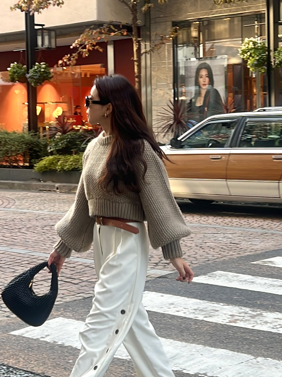 volume sleeve short knit