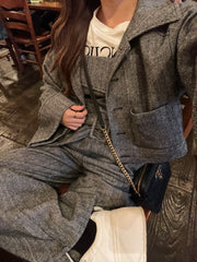 herringbone volume sleeve jacket