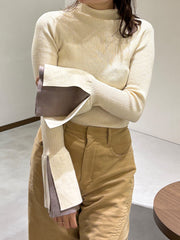 【RESTOCK】Bicolor layered flare knit tops