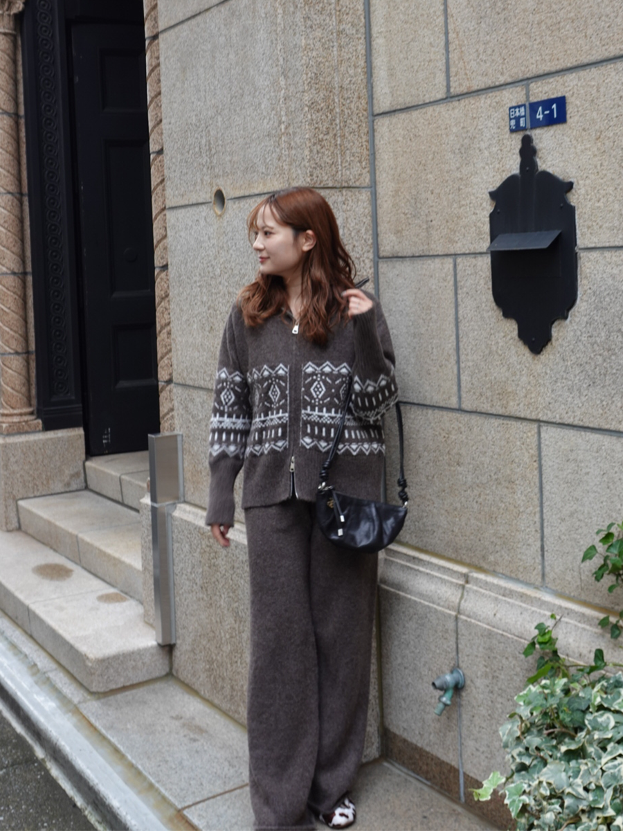 【11/5OPEN】Nordic zip knit set up