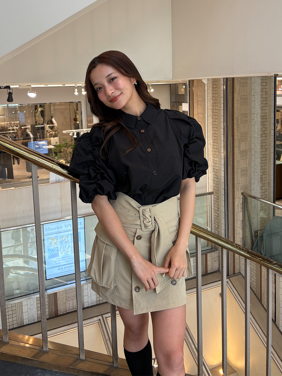 【4/23 OPEN】Whip cream sleeves shirt