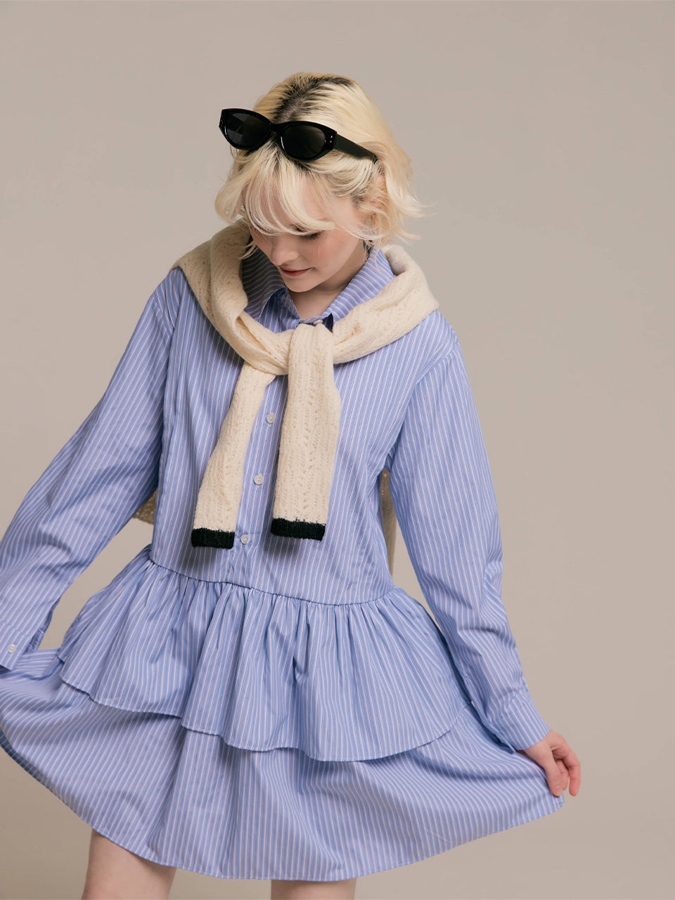 Tiered shirt dress