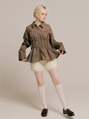 【9/25 19:00~】Shirring wide sleeve shirt
