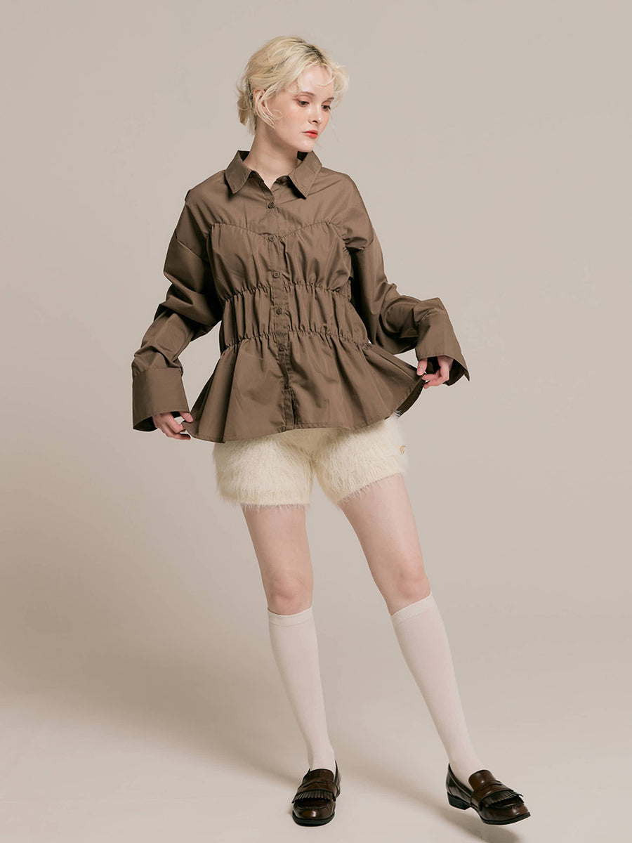 【9/25 19:00~】Shirring wide sleeve shirt