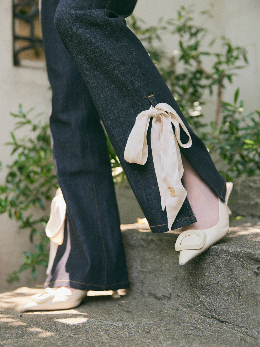 【Best Seller】Ashimore ribbon denim pants（renewal）