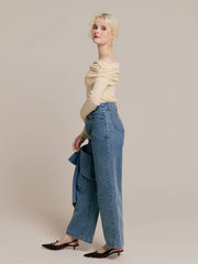 【9/25 19:00~】Drape off-shoulder knit