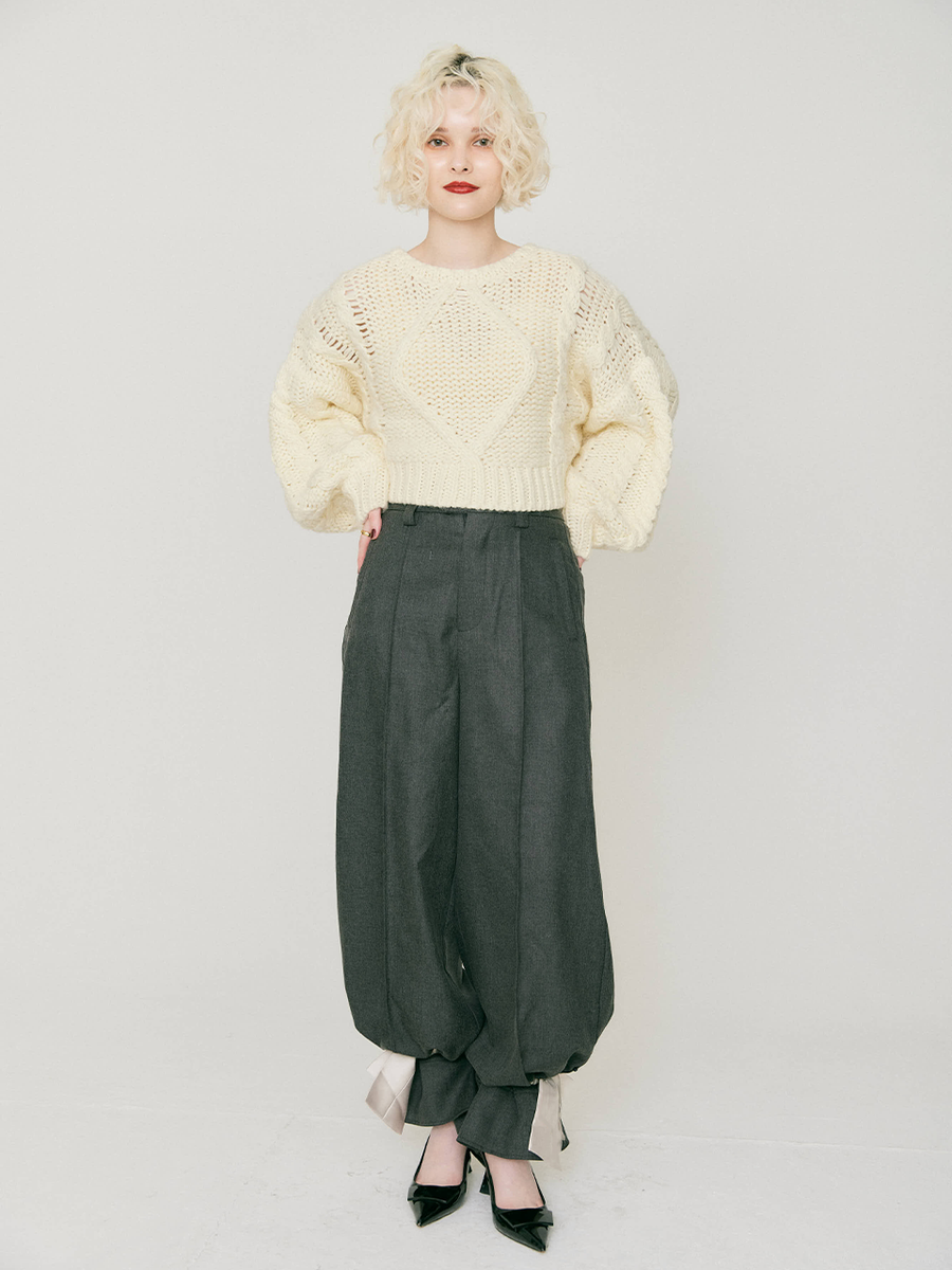 2Way ribbon wide pants