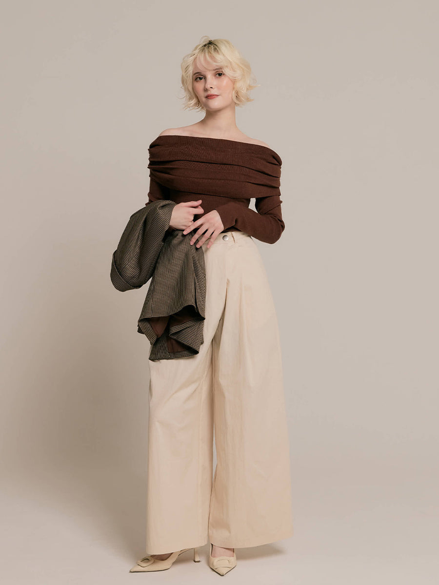 【9/25 19:00~】Drape off-shoulder knit