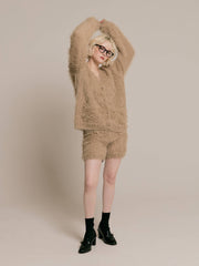 Cozy shaggy knit cardigan