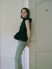 2way ribbon peplum top