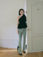 2way ribbon peplum top