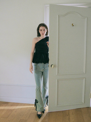 2way ribbon peplum top