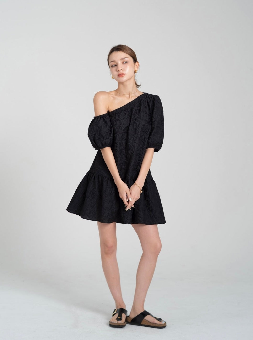 【SET】one shoulder mini dress