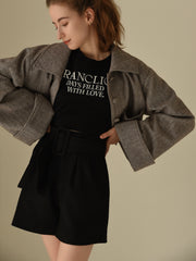 herringbone volume sleeve jacket