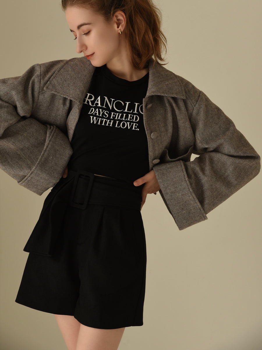 herringbone volume sleeve jacket