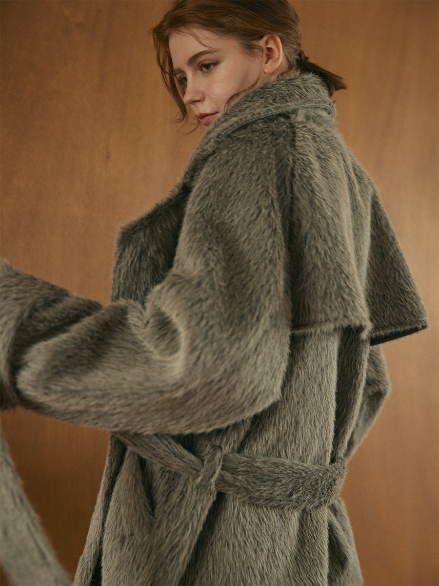 【10/22 OPEN】Shaggy belted box coat