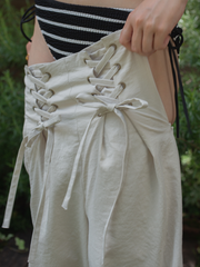 【残り1点】Lace-up waist wide pants
