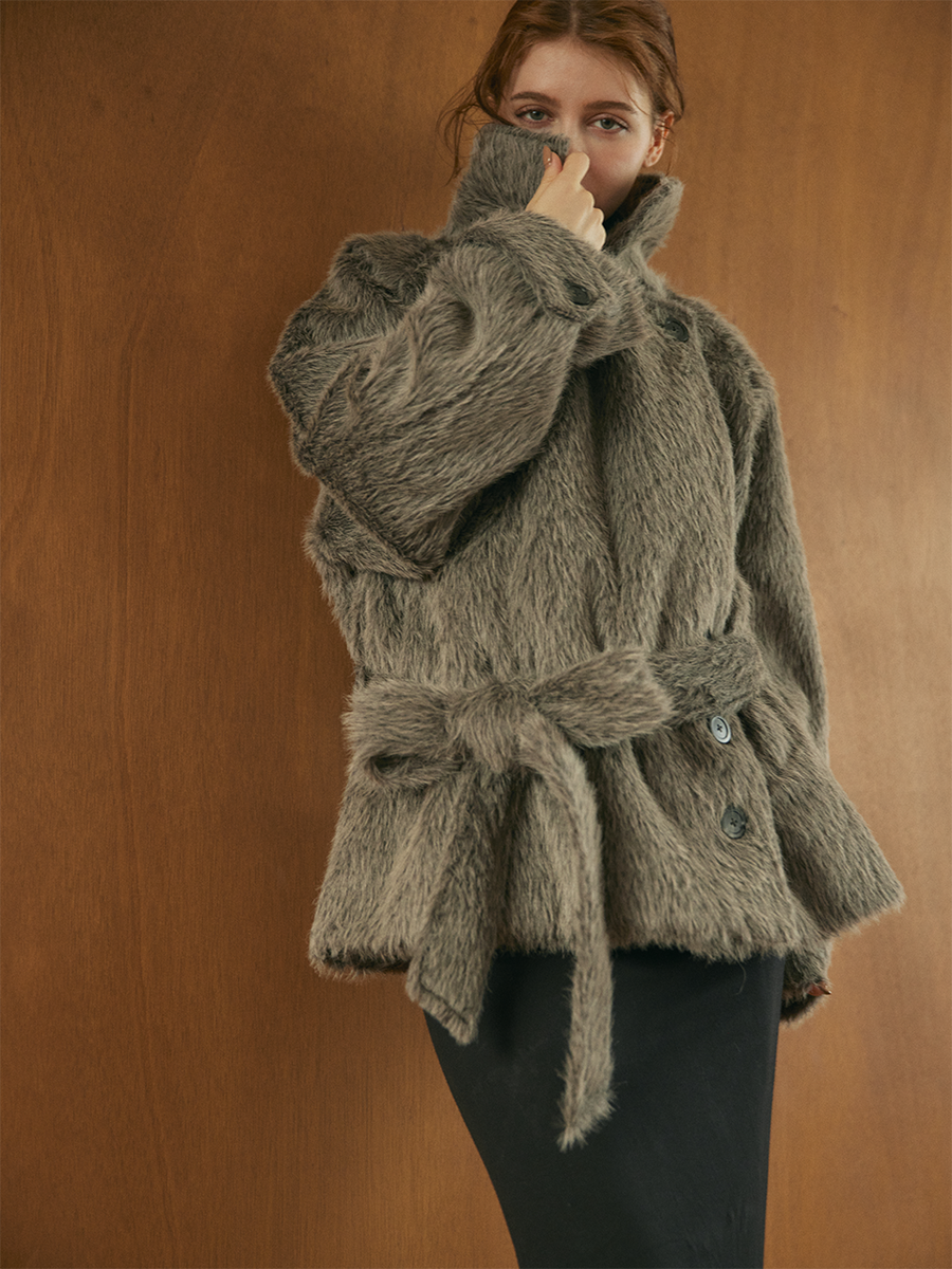 【10/22 OPEN】Shaggy belted box coat