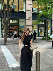 gather ribbon wide pants