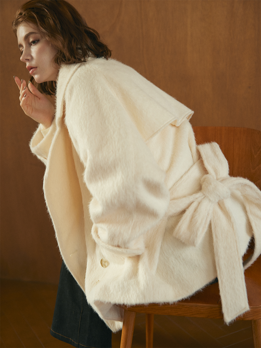 【10/22 OPEN】Shaggy belted box coat