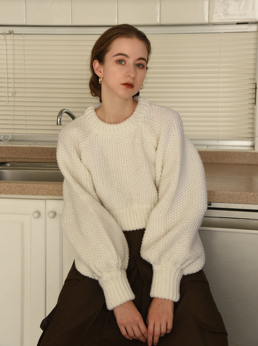 volume sleeve short knit