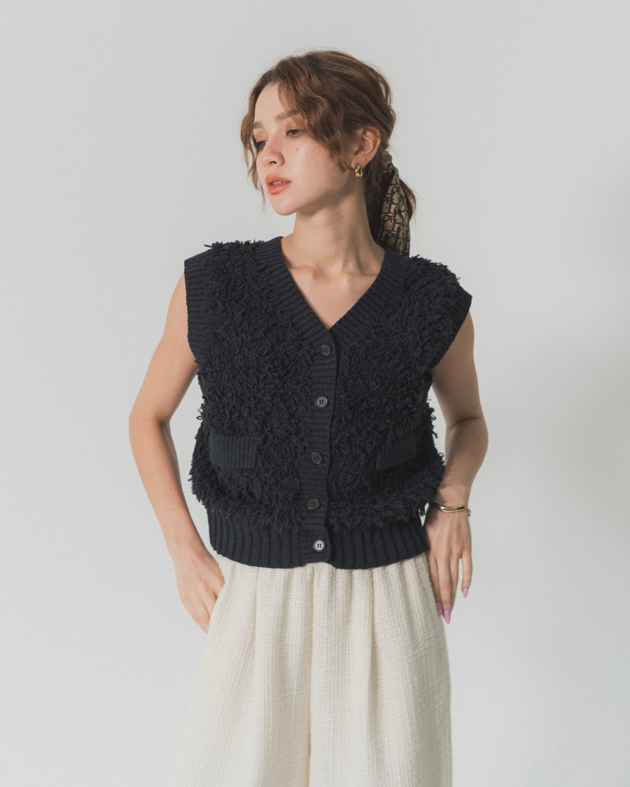 【BEST SELLER】loop yarn knit gilet