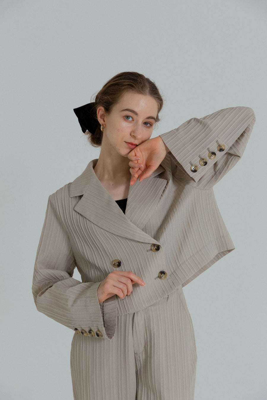 bumpy cropped jacket