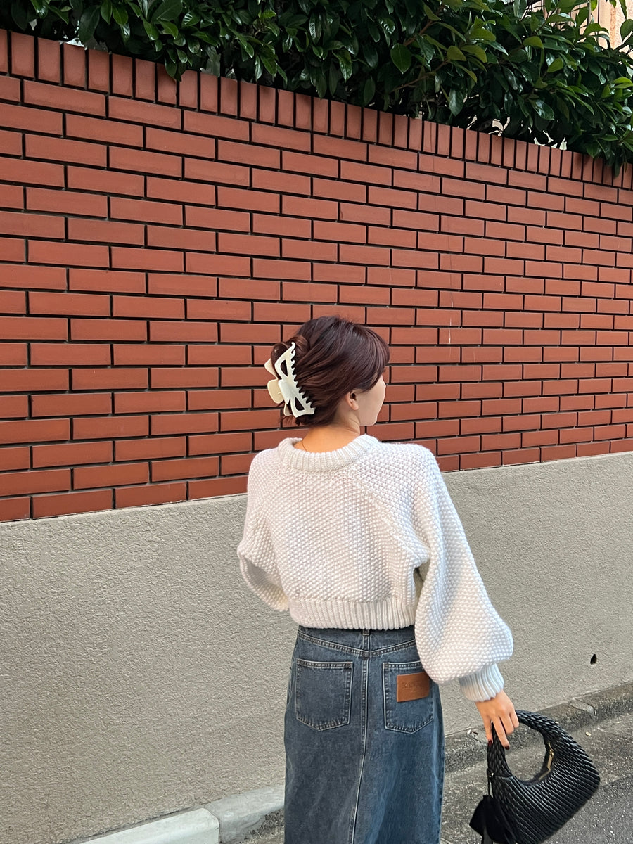 volume sleeve short knit