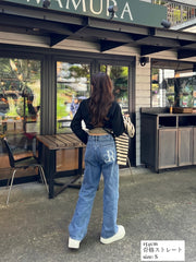 RC logo print denim pants