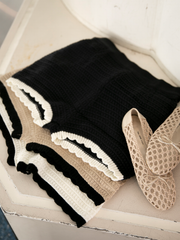 【Beige予約販売】Bicolor summer knit set up