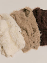 Cozy shaggy knit cardigan