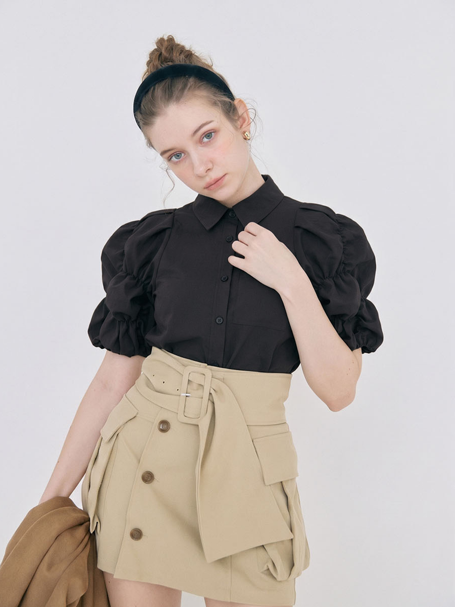 【4/23 OPEN】Whip cream sleeves shirt