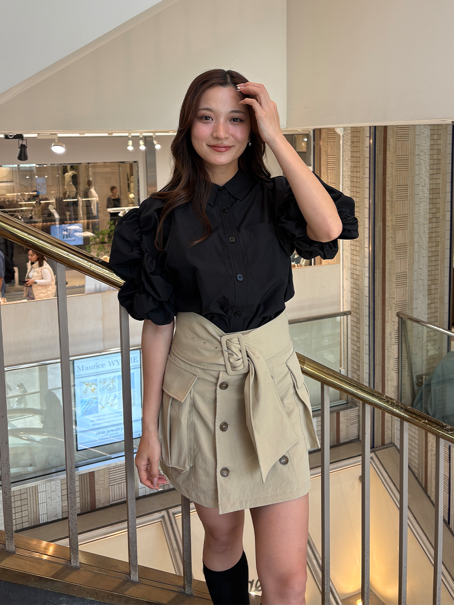 【4/23 OPEN】Whip cream sleeves shirt