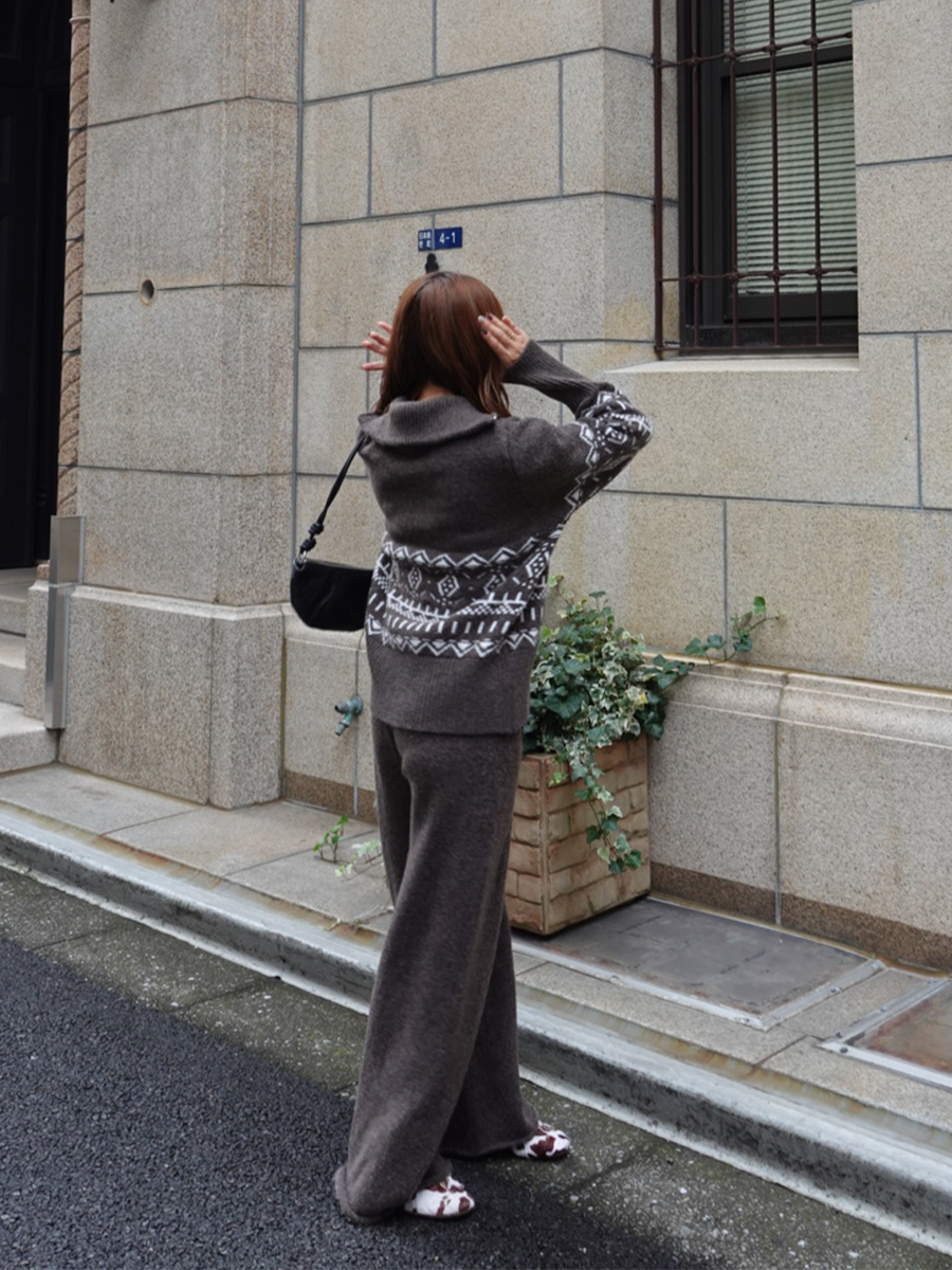 【11/5OPEN】Nordic zip knit set up