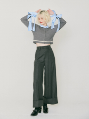 【予約販売】Ribbon tie cropped cardigan