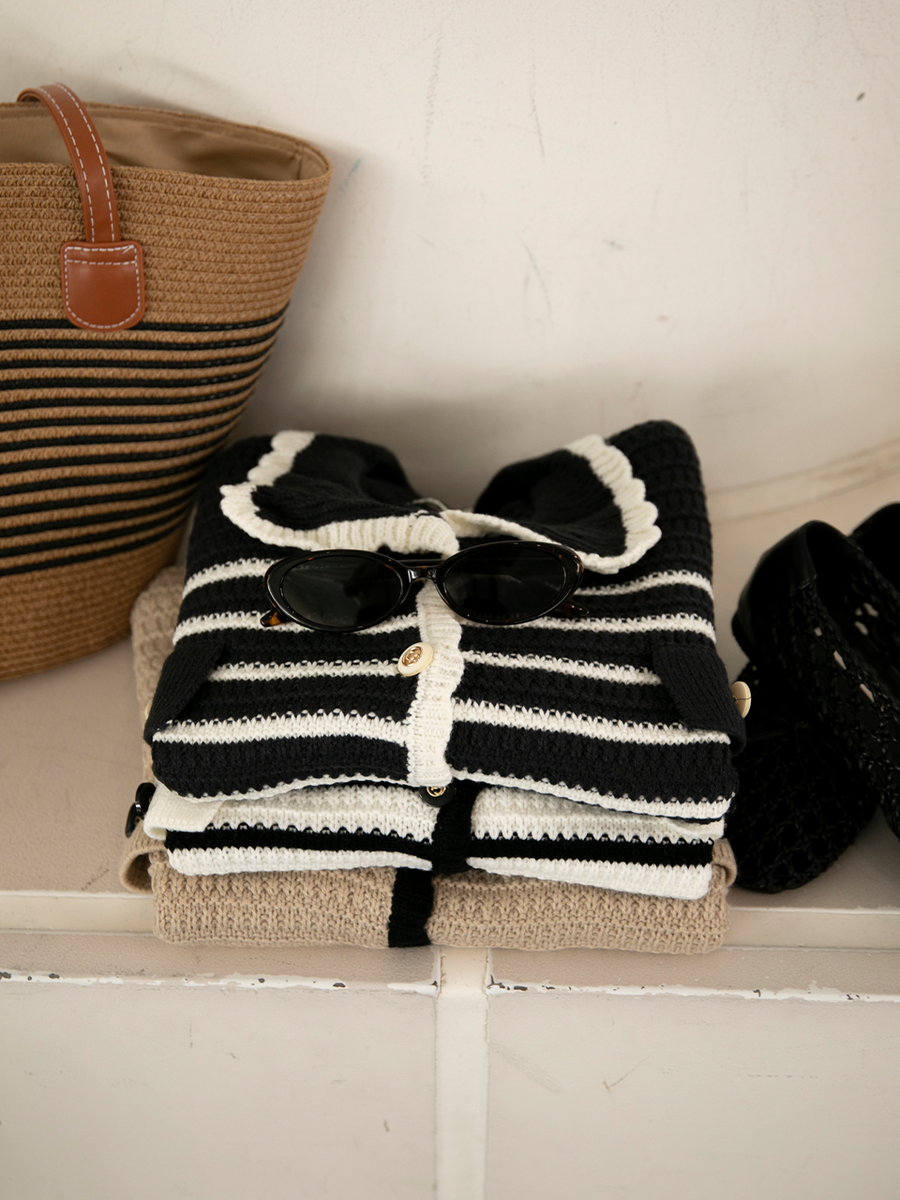 【Beige予約販売】Bicolor summer knit set up