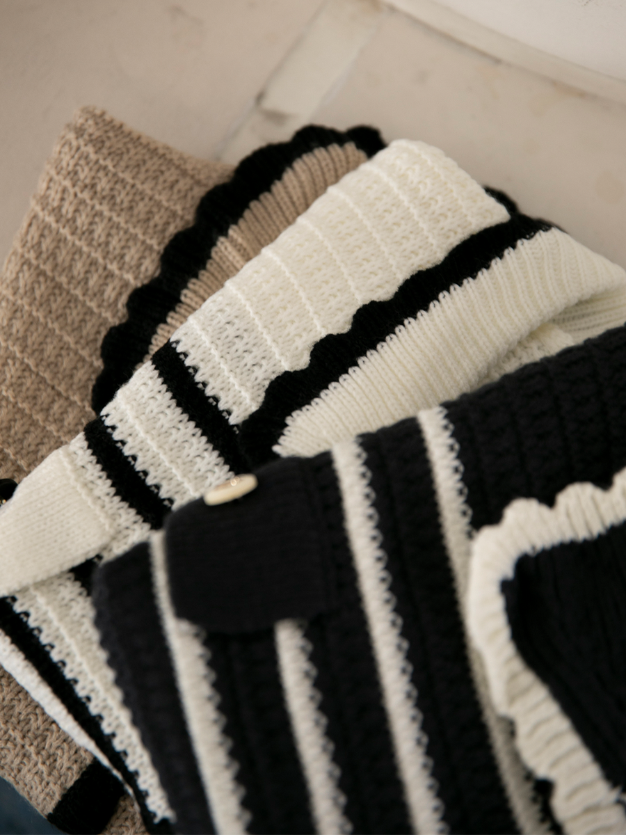 【Beige予約販売】Bicolor summer knit set up