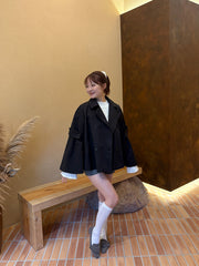 bell sleeve short trench coat