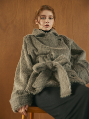 【10/22 OPEN】Shaggy belted box coat