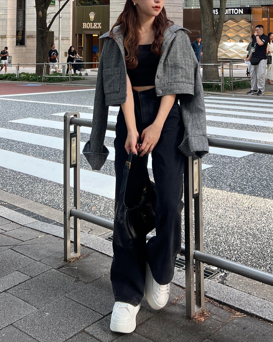 herringbone volume sleeve jacket
