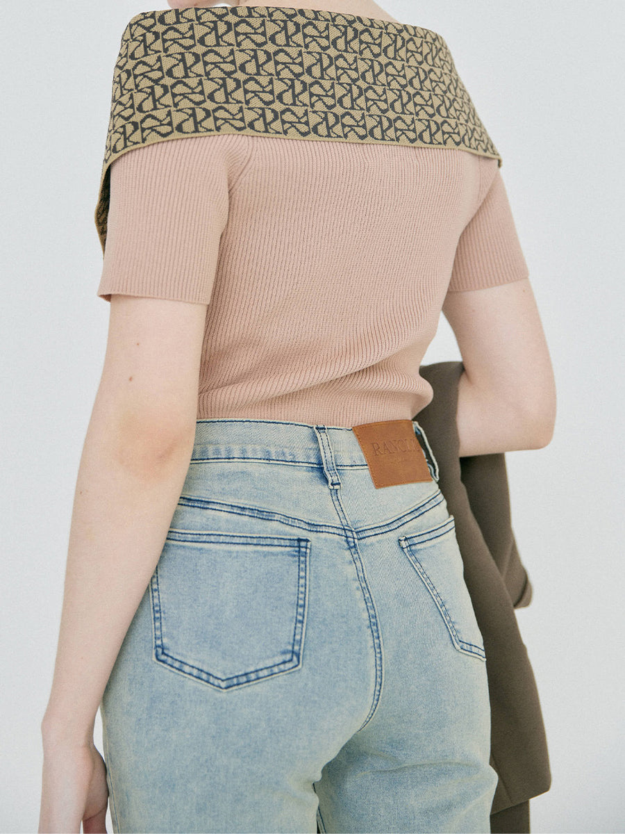 【BESTSELLER】side slit denim ribbon pants