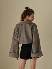 herringbone volume sleeve jacket