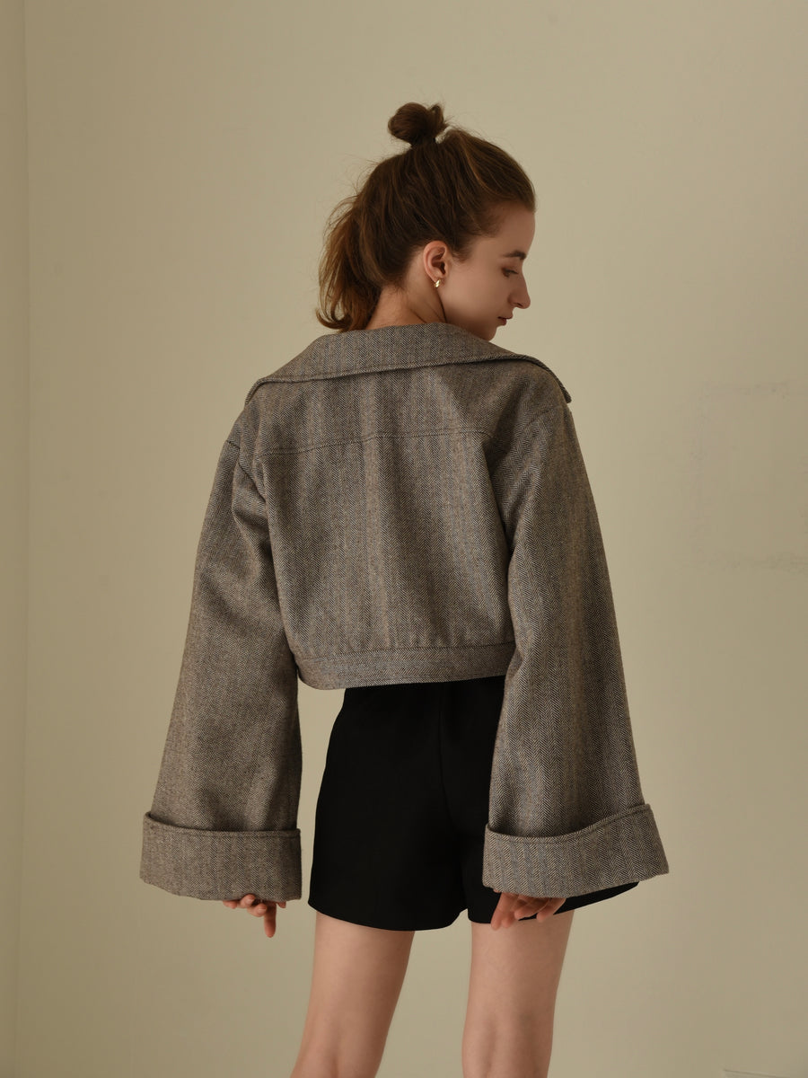 herringbone volume sleeve jacket