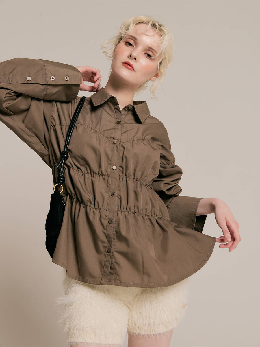 【9/25 19:00~】Shirring wide sleeve shirt