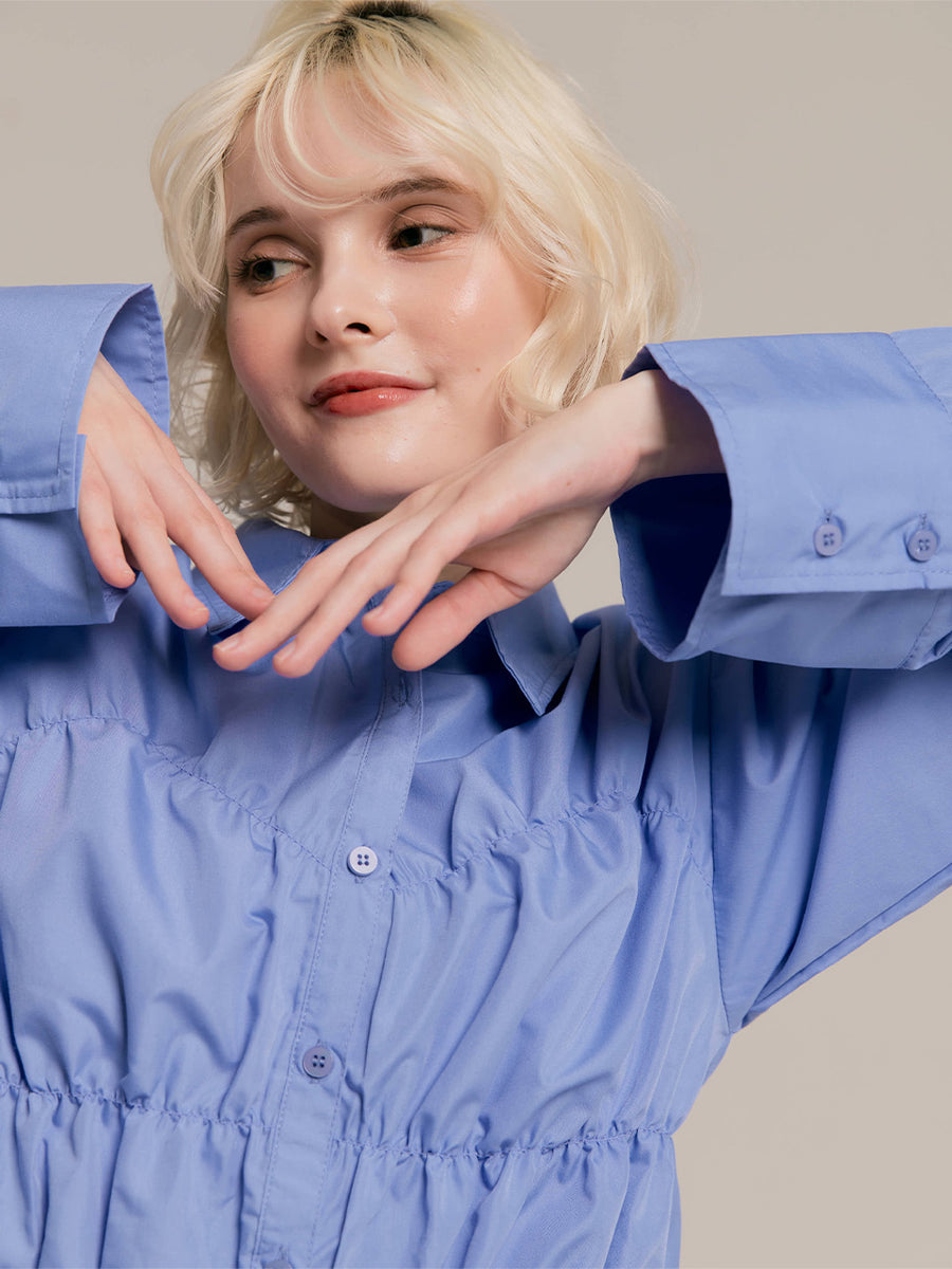 【9/25 19:00~】Shirring wide sleeve shirt